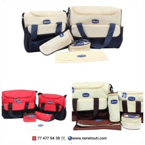 Sac a langer chicco beige 4 pieces