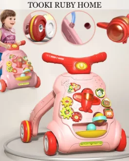 Trotteur Avec Mini Avion Rouge Rose