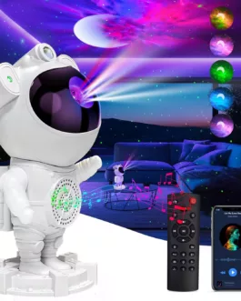 Projecteur Astronaute LED Galaxy – Veilleuse & Haut-Parleur Bluetooth avec Télécommande