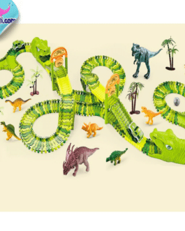 circuit de  Voiture avec dinosaure interactif Jurassic Parc 260 pieces ou 240 pieces