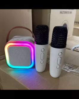 Karaoké Bluetooth Portable avec Lumières LED et 2 micro