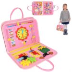 Busy Board PM  Montessori Toys, Tableau sensoriel Activités éducatives pour l’apprentissage de la motricité fine, ROSE