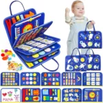 Busy Board  GM Montessori Toys, Tableau sensoriel Activités éducatives pour l’apprentissage de la motricité fine,