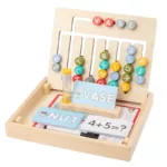 Jouet educatif Montessori pour stimuler la reconnaissance des lettres, l’orthographe et les bases des mathématiques