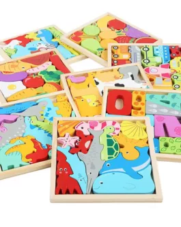 🧩 1 puzzle en bois éducatif au choix animal chiffre  fruit …..