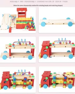 Camion de construction en bois éducatif