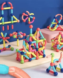 🧲 64 bâtonnets magnétiques et sphères de connexion Blocs de construction magnétiques XXL