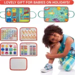 Busy Board Montessori Toys, Tableau sensoriel Activités éducatives pour l’apprentissage de la motricité fine,  vert