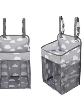 Organiseur de couches pour berceau 25cm, Organiseur de chambre d’enfant et panier à couches pour bébé, rose , bleu ou gris