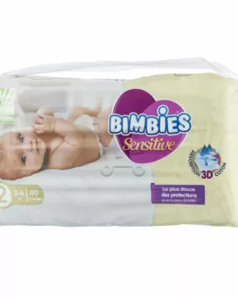 Bimbies  Sensitive Taille 2 Eco pack 40pcs TAILLE 2 (3-6KG )