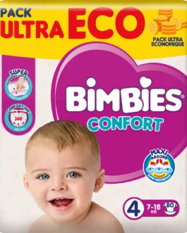 Bimbies Confort PACK Ultra Eco Midi 80pcs  , TAILLE 4 (7-18KG)