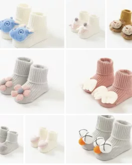 Chaussettes Bébé Antidérapantes avec Motifs 3D | Douces, Chaudes & Mignonnes 🧦🐾*