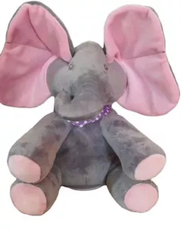 Peluche Éléphant Musicale – Jouet Interactif Doux pour Bébé avec oreilles qui bougent