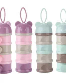 Boîte Doseuse de Lait en Poudre Bébé – 4 Compartiments Empilables | Design Ours