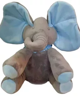 Peluche Éléphant Musicale – Jouet Interactif Doux pour Bébé avec oreilles qui bougent