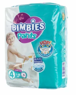 Bimbies Pants – Couches Culottes  Taille 4 (7–18 kg) – Pack de  9 couches