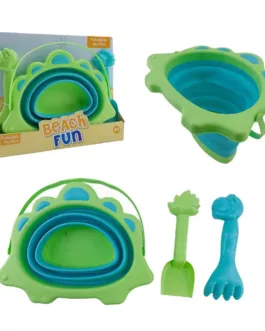 Kit de Plage Pliable pour Enfants – Design Dinosaure (3 Pièces) rose ou vert