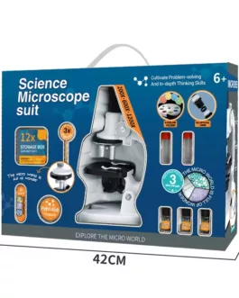 *Coffret Microscope Scientifique pour Enfants – 200x à 1200x avec Accessoires (42x29x9,6 cm)*