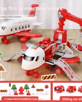 Avion Transporteur & Circuit de Police  jaune ou rouge– L’ultime station de jeu pour petits héros ! (Copie)