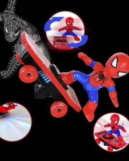 Jouet Spiderman sur Skateboard Lumineux – Figurine Héros Marvel pour Enfants