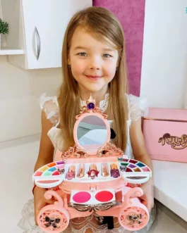 Coiffeuse Carrosse Princesse avec Maquillage – Trousse Musicale et Lumineuse pour Enfants