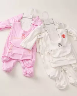 Ensemble Naissance 6 Pièces – blanc – rose bleu  | Confort et Douceur pour Bébé 0-9 mois (Copie)