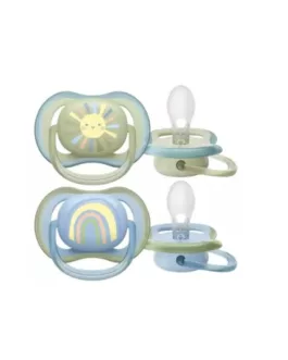 Avent Ultra Air 2 Sucettes Orthodontiques Silicone avec Motif 0-6 Mois